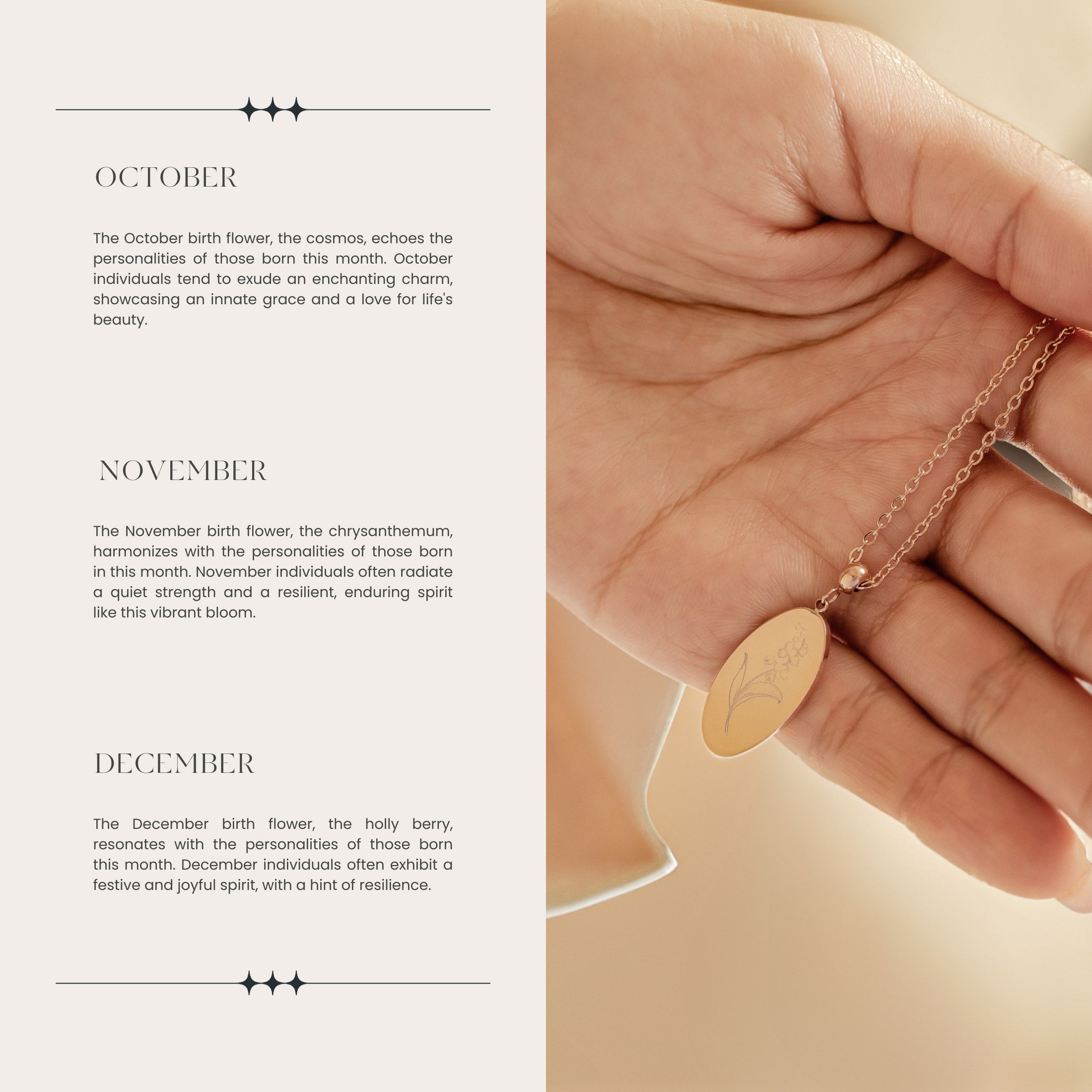 Pendentif Oval Fleur de Naissance